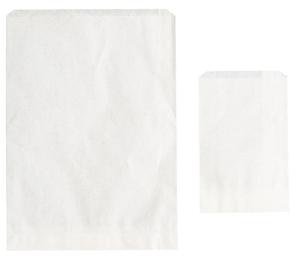 Hvide flade papirposer