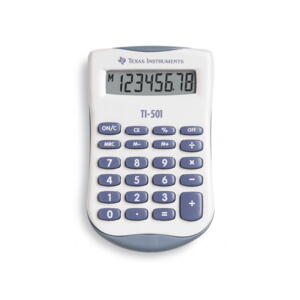 LOMMEREGNER TI-501. TEXAS INSTRUMENTS. 8 CIFRE DISPLAY. 1 STK.